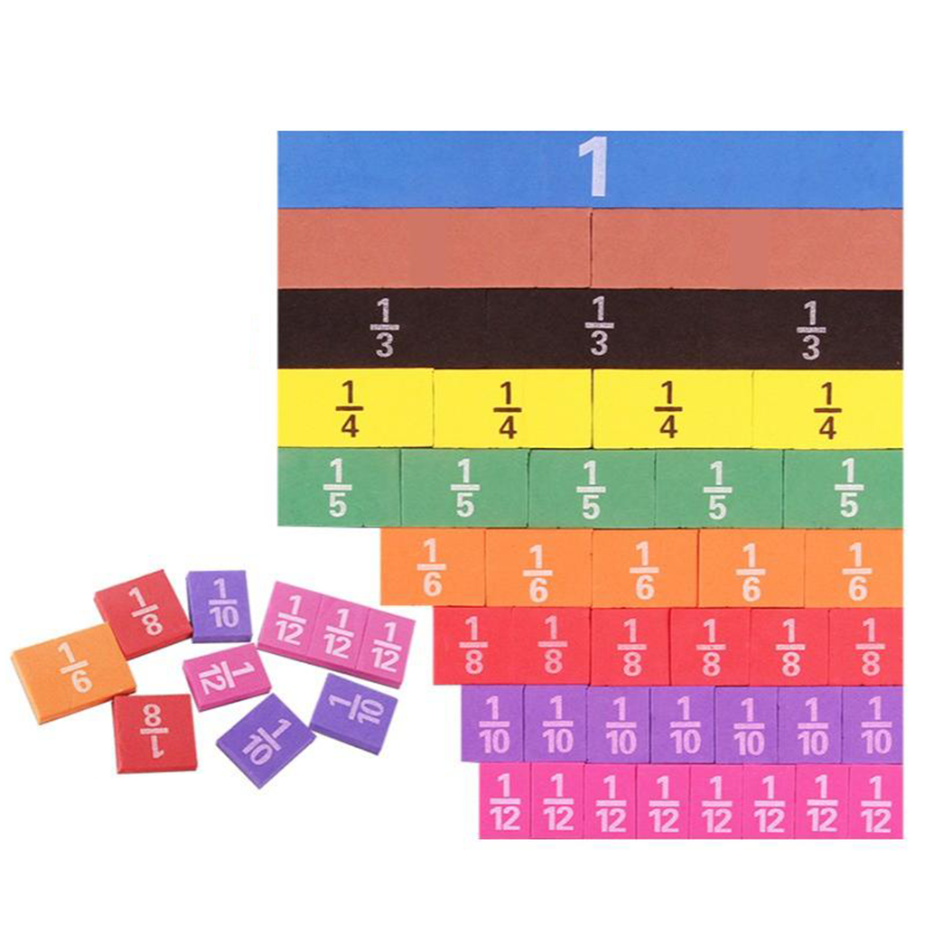 Math Skills Manipulative Kids Child Toddlers Fraction Learning Set School