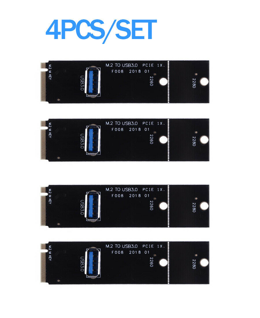 For Mining M.2 To USB 3.0 Transfer PCI-E 1X/2X/4X/8X/16X Riser Card Adapter Kit