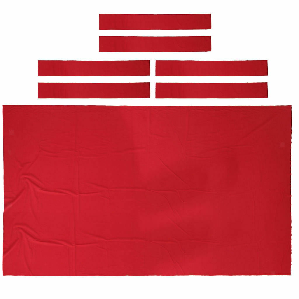 9ft Worsted Pool Table Cloth Billiard Felt w/ Cushion Strips for Red