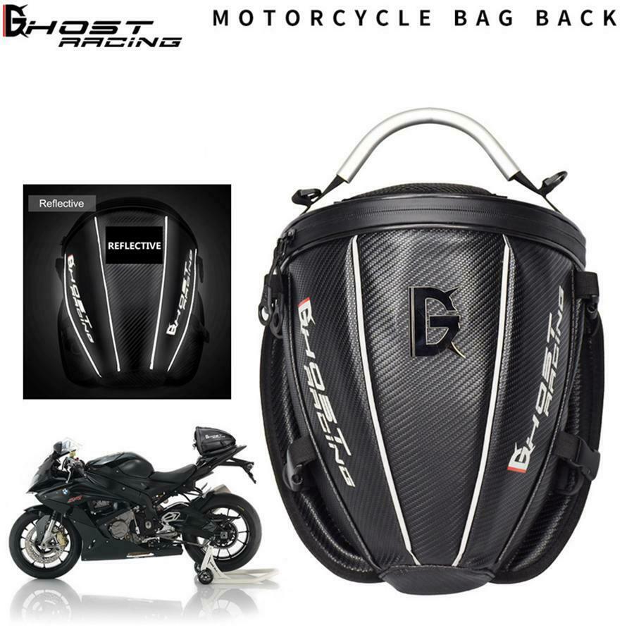 Metal Handle Rear Seat Bag Tail Bag with Pockets For Motorcycle Moped Cycling