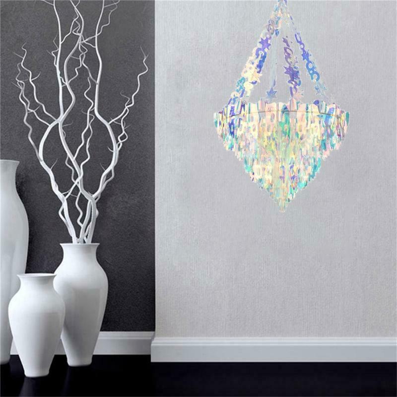 Iridescent Party Hanging Chandelier Shaped Ceiling Ornaments for Bridal Shower