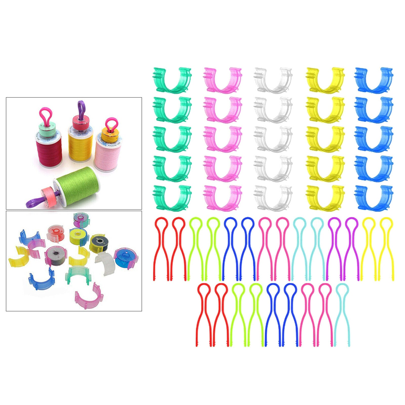 50Pcs Spool Bobbin Holder Clips Thread Spool Hugger Tangling Prevention Tool Set