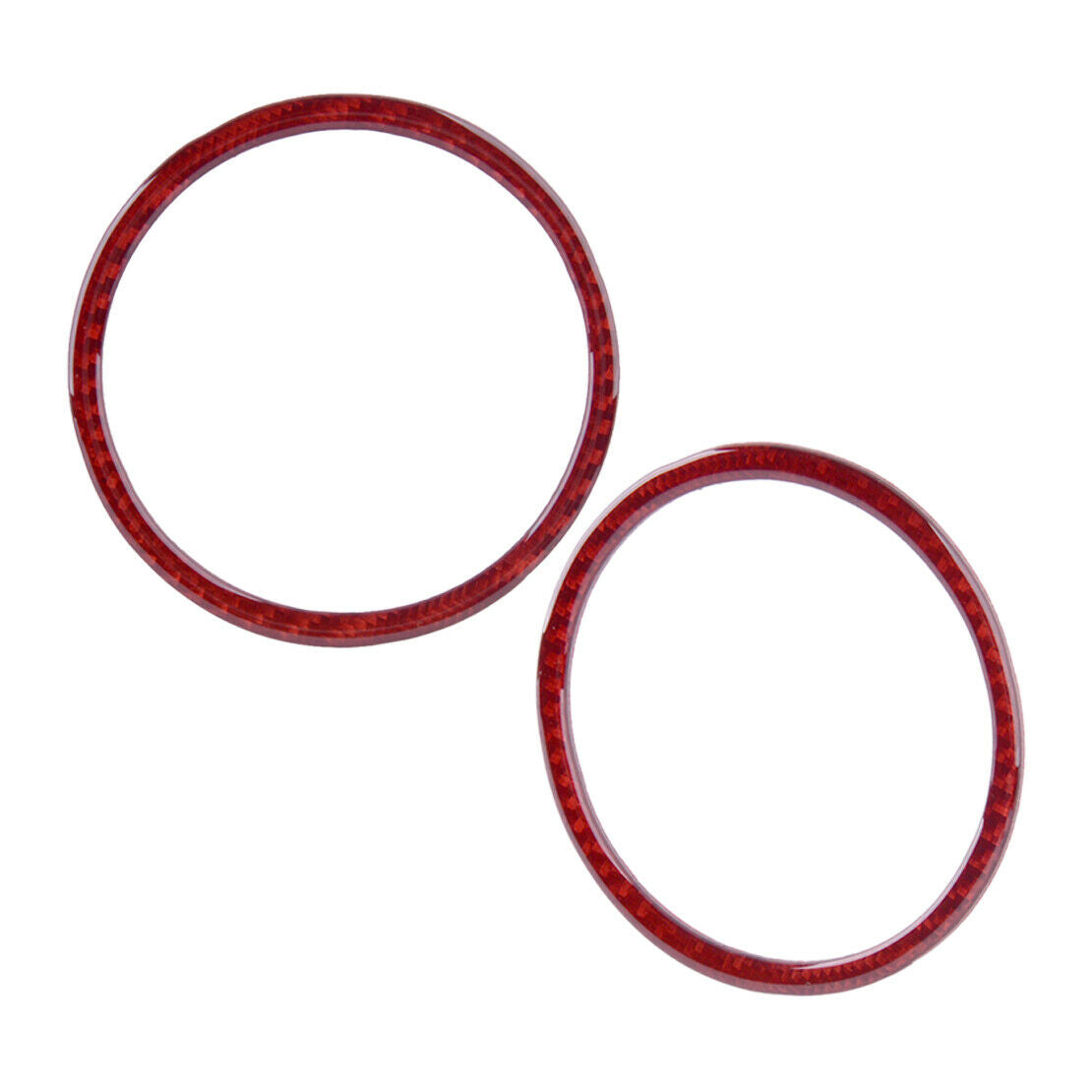 2Pcs Carbon Fiber Door Speaker Ring Cover Decor Fit For Ford Mustang 2015-2019
