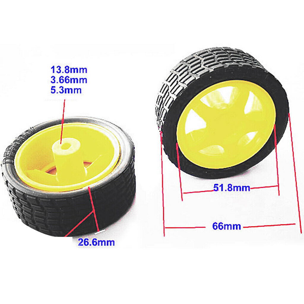 2 Piece Robot tire gear motor wheel smart small wheel tire The tire is made of