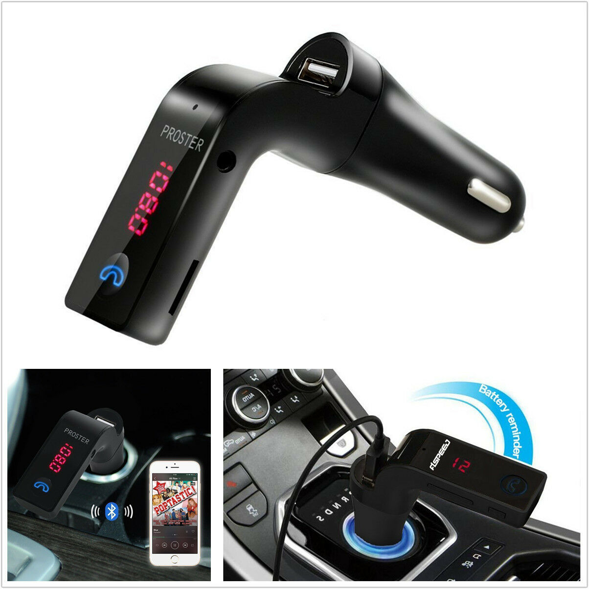 Bluetooth G7 Car Kit MP3 Player Handsfree FM Transmitter Radio USB Charger & AUX