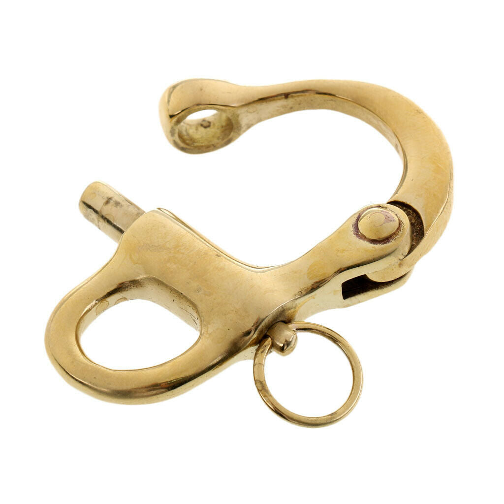 2Pieces 5cm 2inch Fixed Bail Copper Snap Shackle Sailing Boat Yacht Hardware