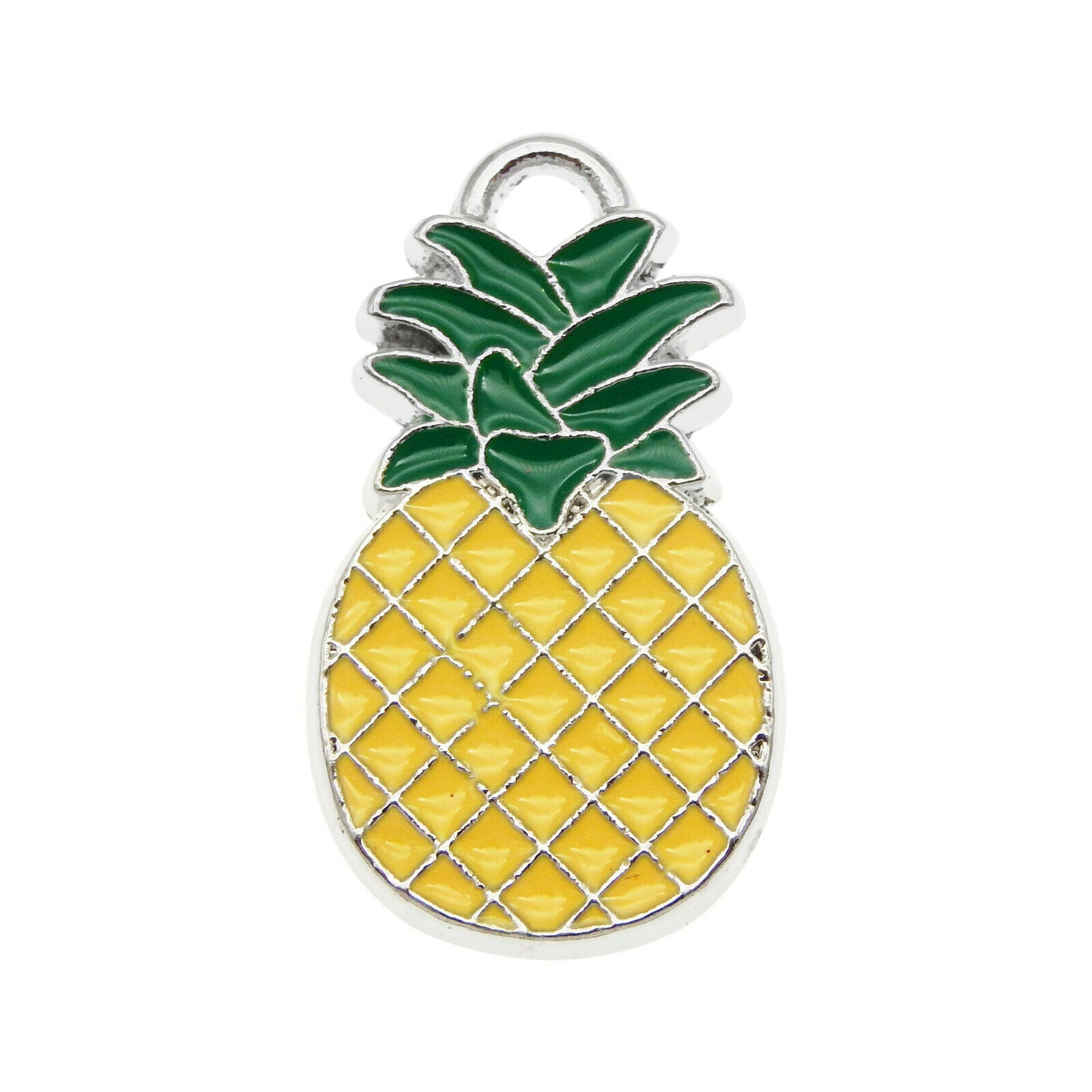 Wholesale Alloy Yellow Pineapple Design Pendant Charms Jewelry DIY Crafts 15pcs