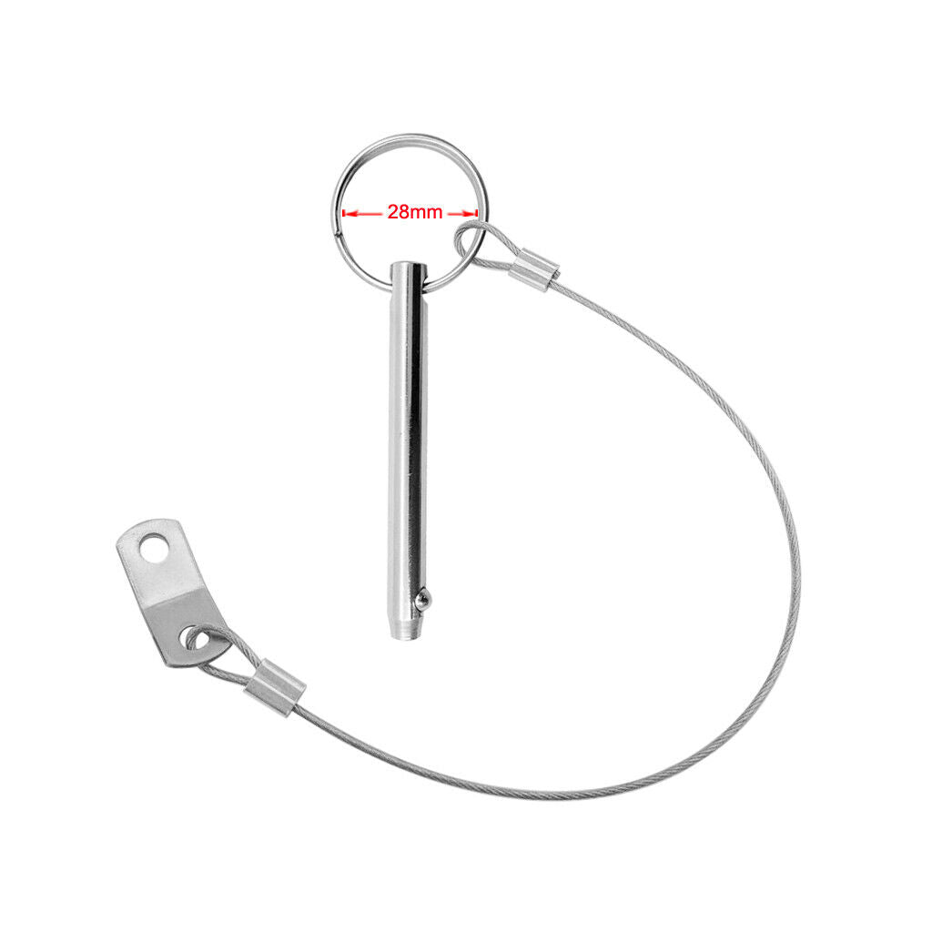 4x Boat Bimini Top 316 Stainless Steel Quick Release Pin w/ 240mm Lanyard