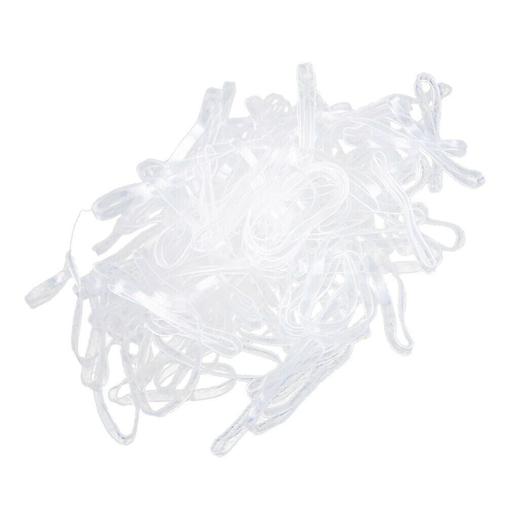 100x Fashion Elastic Ponytail Holders Hairband Hair Rubber Rings White