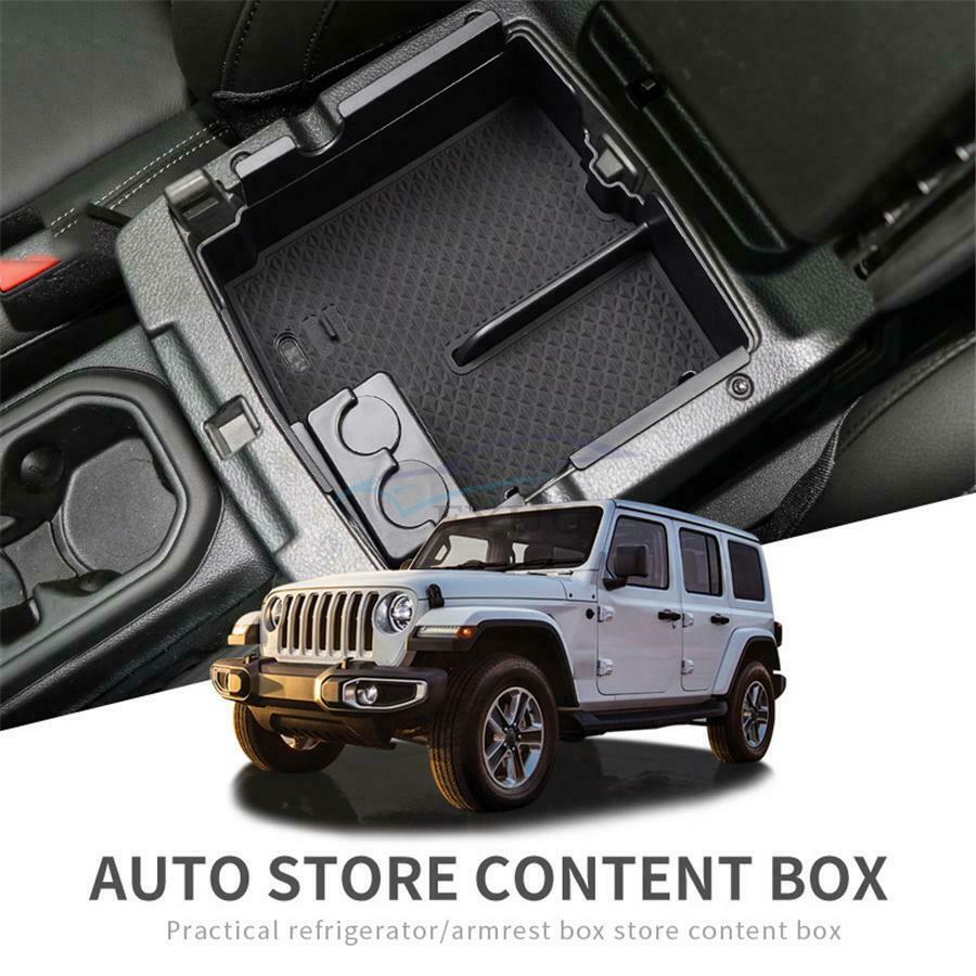 1× Car Console Armrest Storage Box  For 2018-2021 Jeep Wrangler JL Gladiator JT