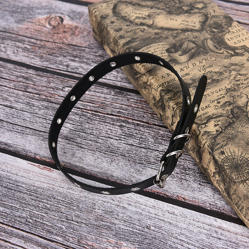 Women Punk Gothic Leather Choker Necklace Sexy Collar Neck Ring Jewelry G-PN.DD