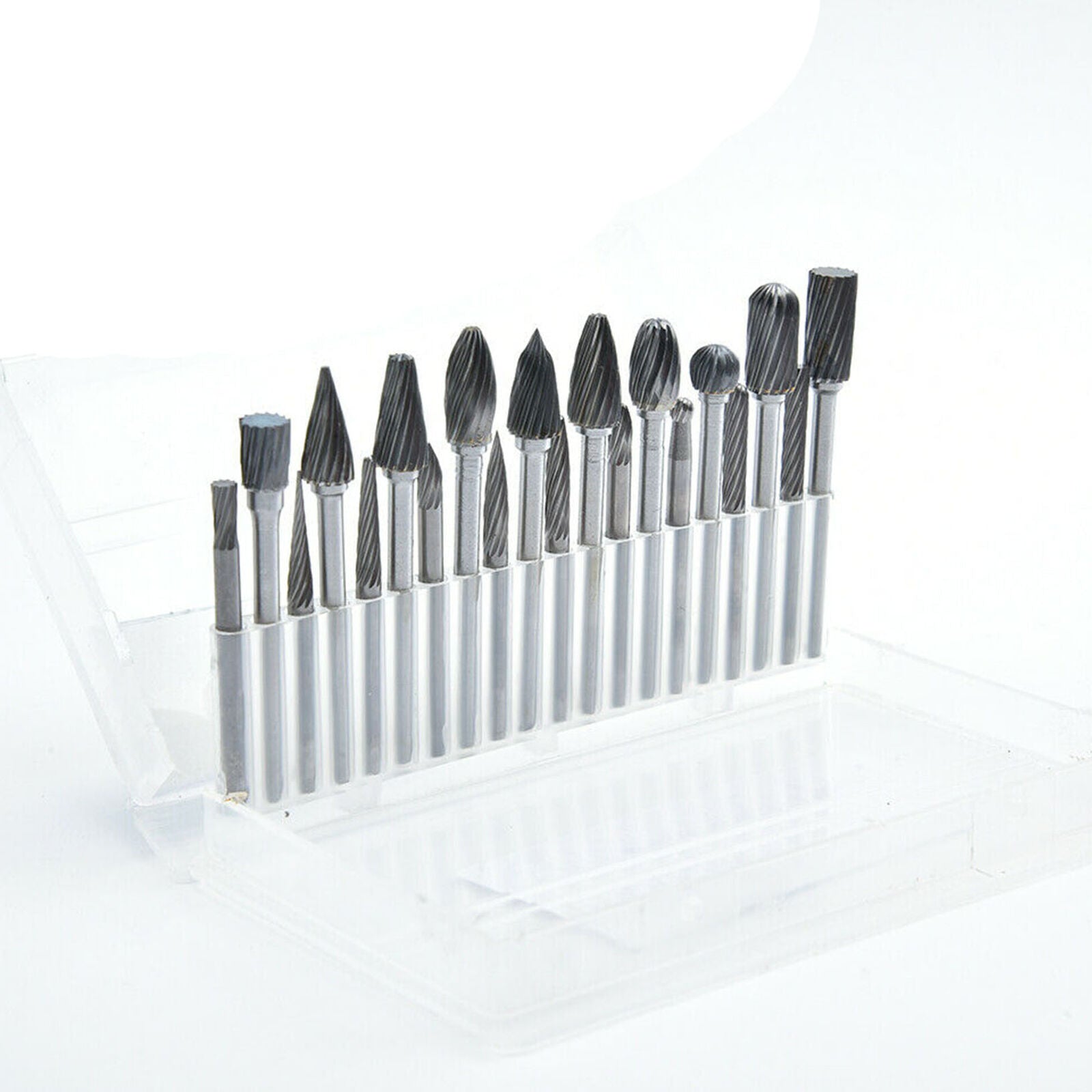 20pcs Tungsten Carbide Rotary Point Burr Die Grinder Shank Set Single Cut Solid
