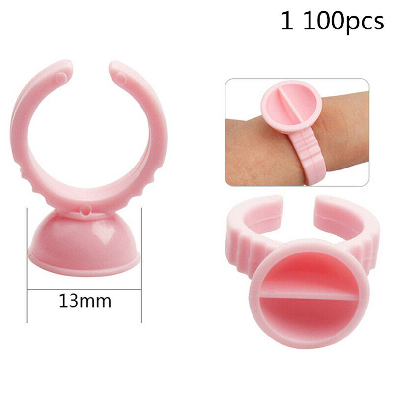 100Pcs Disposable Eyelash Extension Glue Rings Glue Holder Glue ContainerJCAUDF