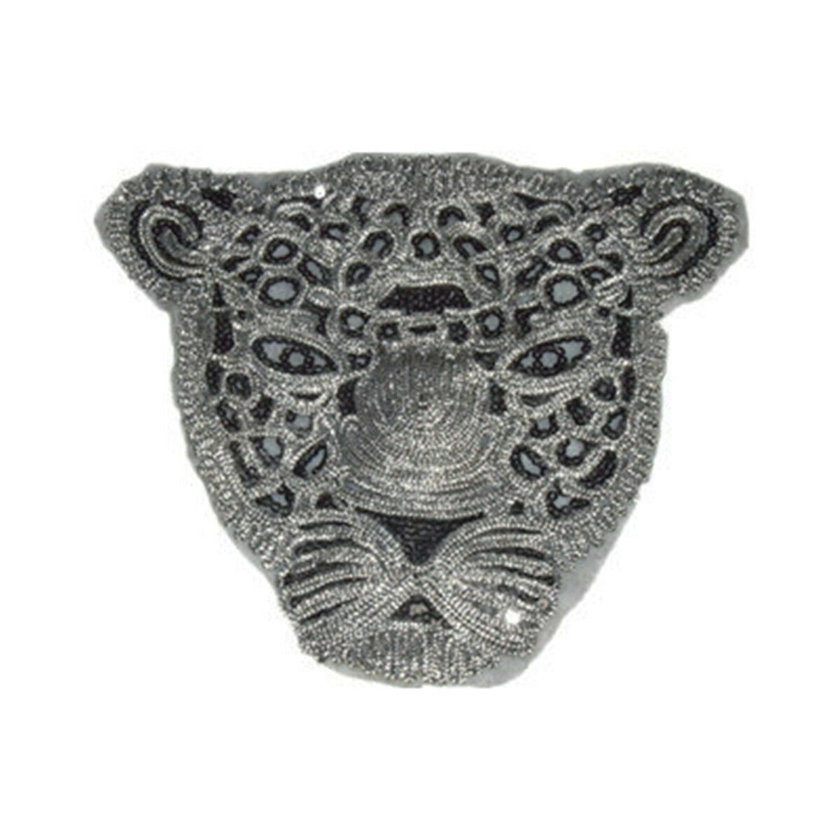 2PCS Panther Sequins Embroidered Sew on Patches For Clothing Sewing  Applique