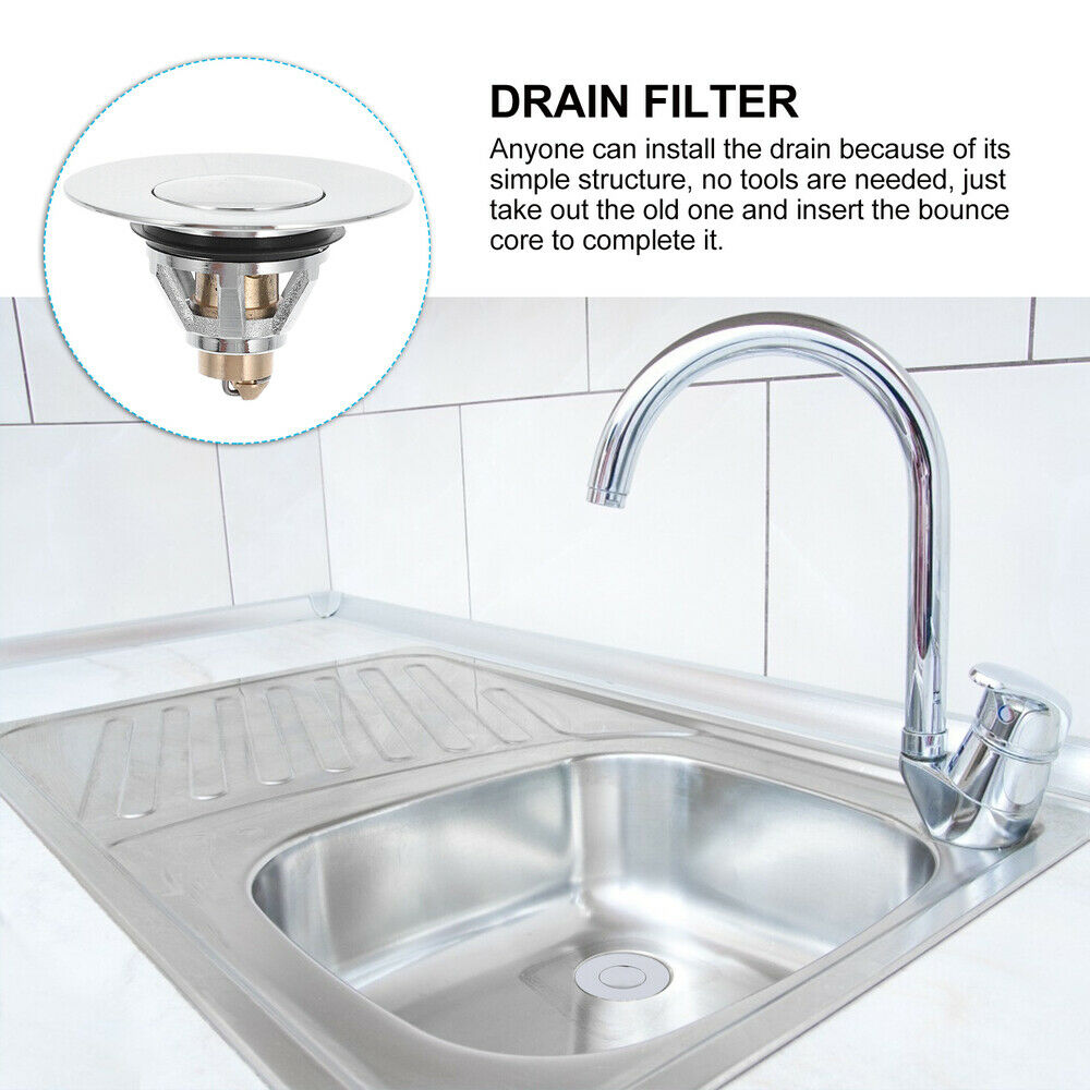 Suit for Bathroom and Kitchen Wash Basins Durable Drain Filter Drain Plug 1Pack