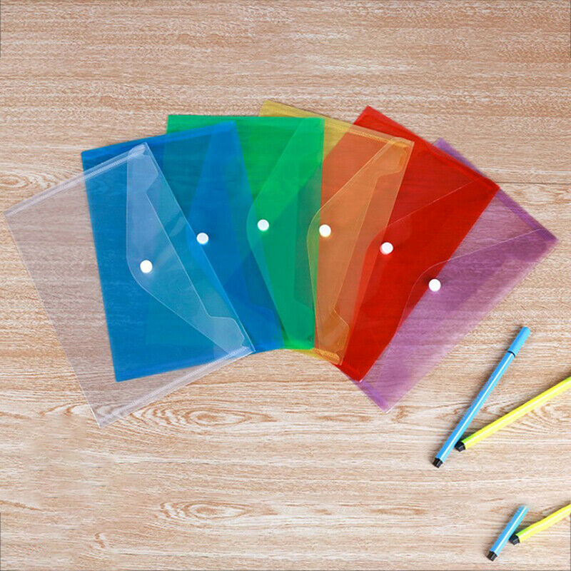 5pcs Plastic Envelopes Document Folder Letter Transparent File Envelopes .l8