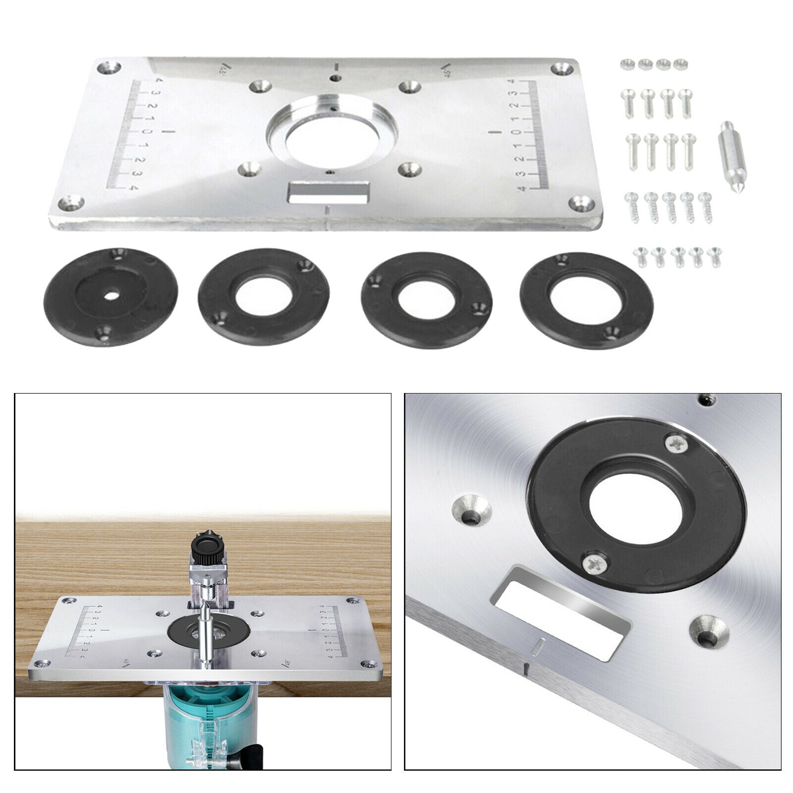 Router Table Insert Plate Trimming Machine Flip Board and Install Screws