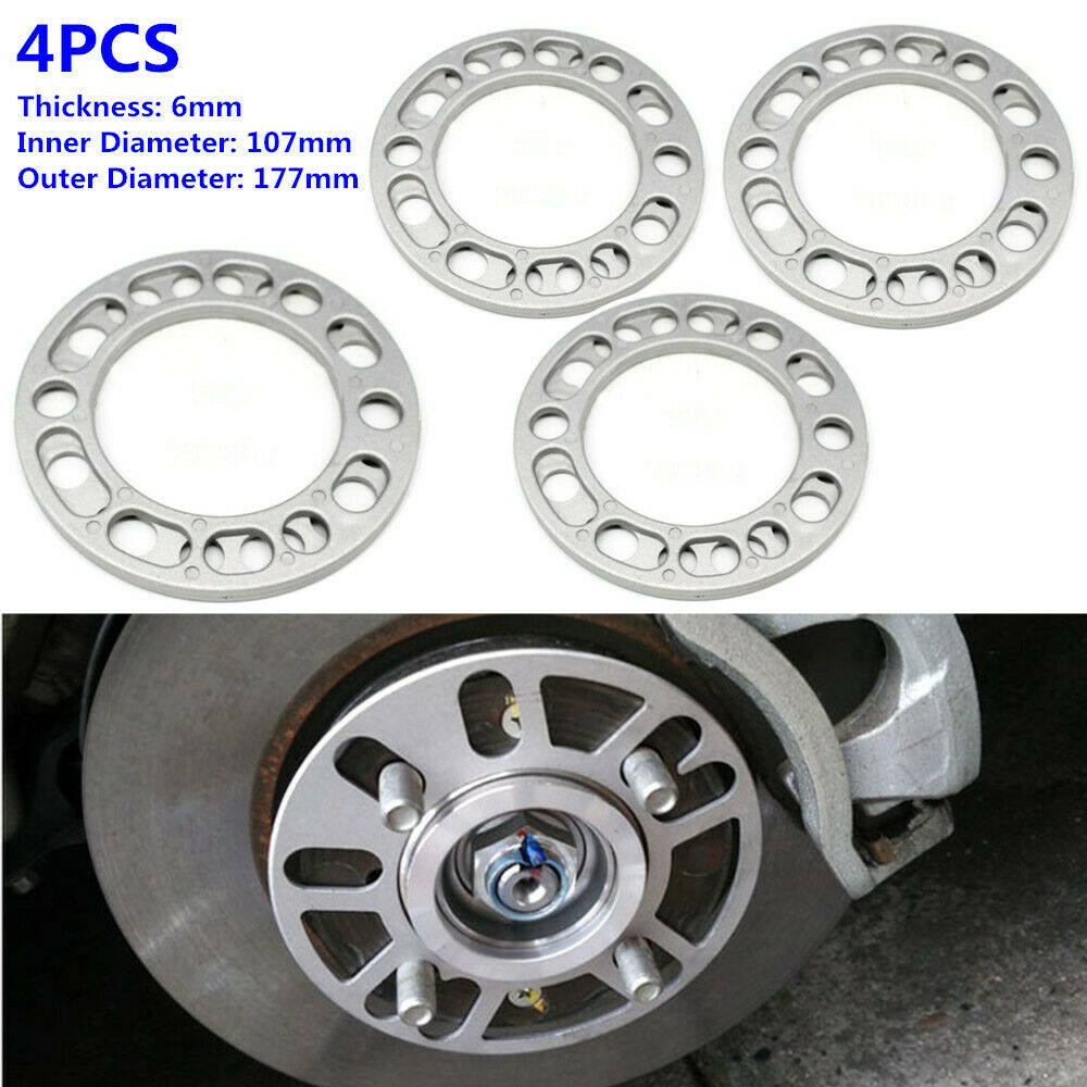 4X 6MM SUV Hub Wheel Spacers Adaptor Shims Plate 5/6 Stud Brake Caliper Aluminum