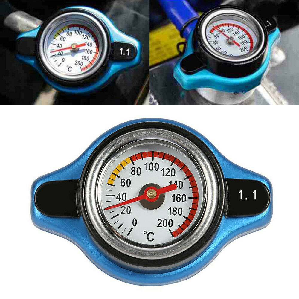 1x Car Accessory Thermost Radiator Cap Water Temp Gauge 1.1BAR Cover Universal