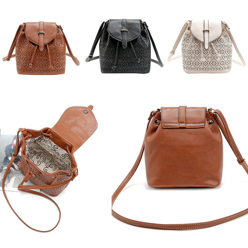 Women Leather Satchel Handbag Shoulder Tote Messenger Crossbody Hobo Bag Black