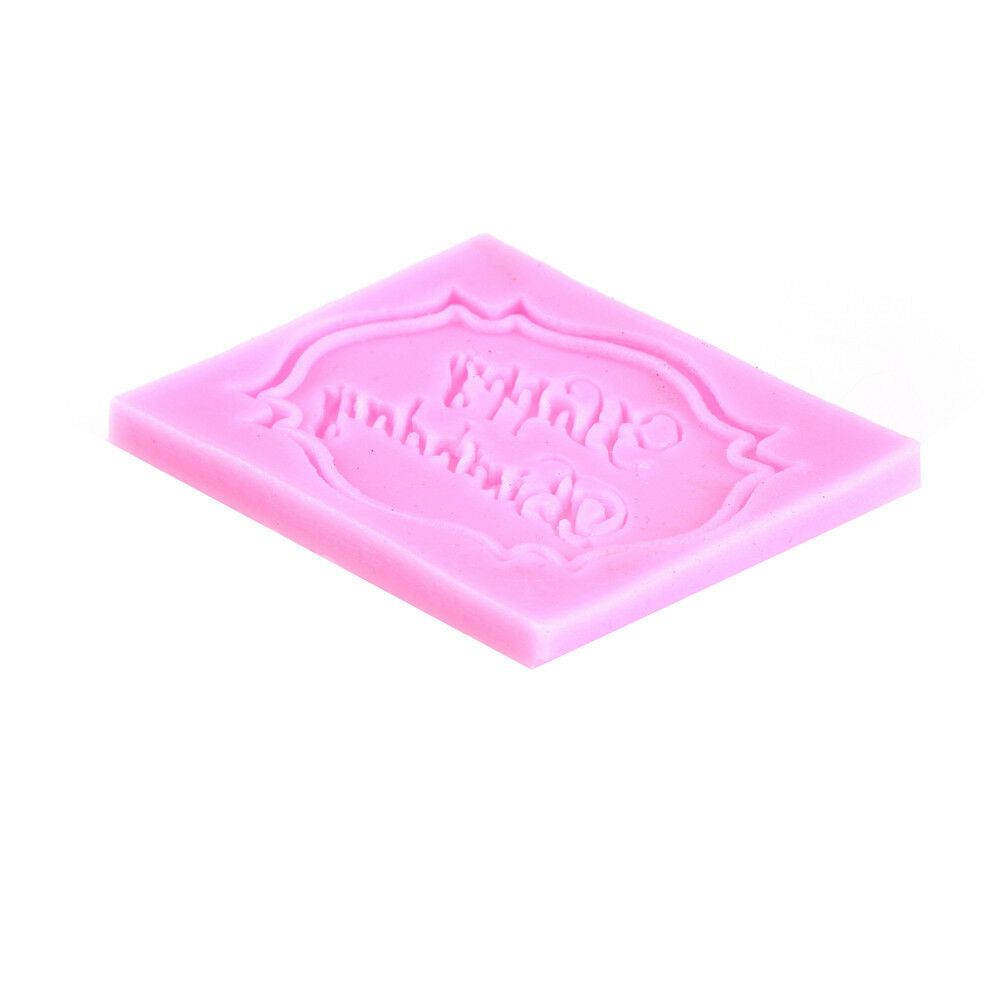 Happy Birthday silicone mold chocolate fondant cake decor baking Tool ute.l8