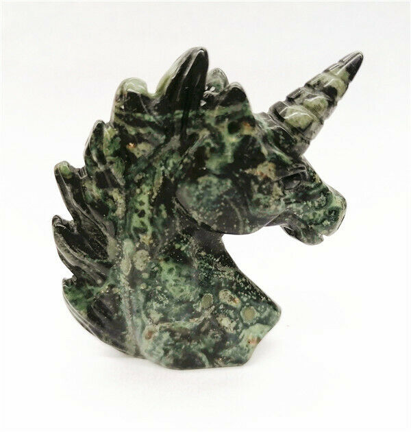 60x40x15mm Kambaba Nebula Jasper Carved Unicorn Decoration Statue Decor HH7540