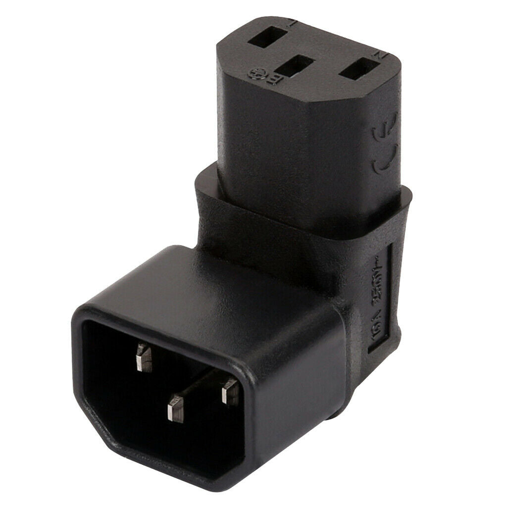 IEC320-C14 to C13 90°Degree AC Power Adapter Female to Male Plug Convertor