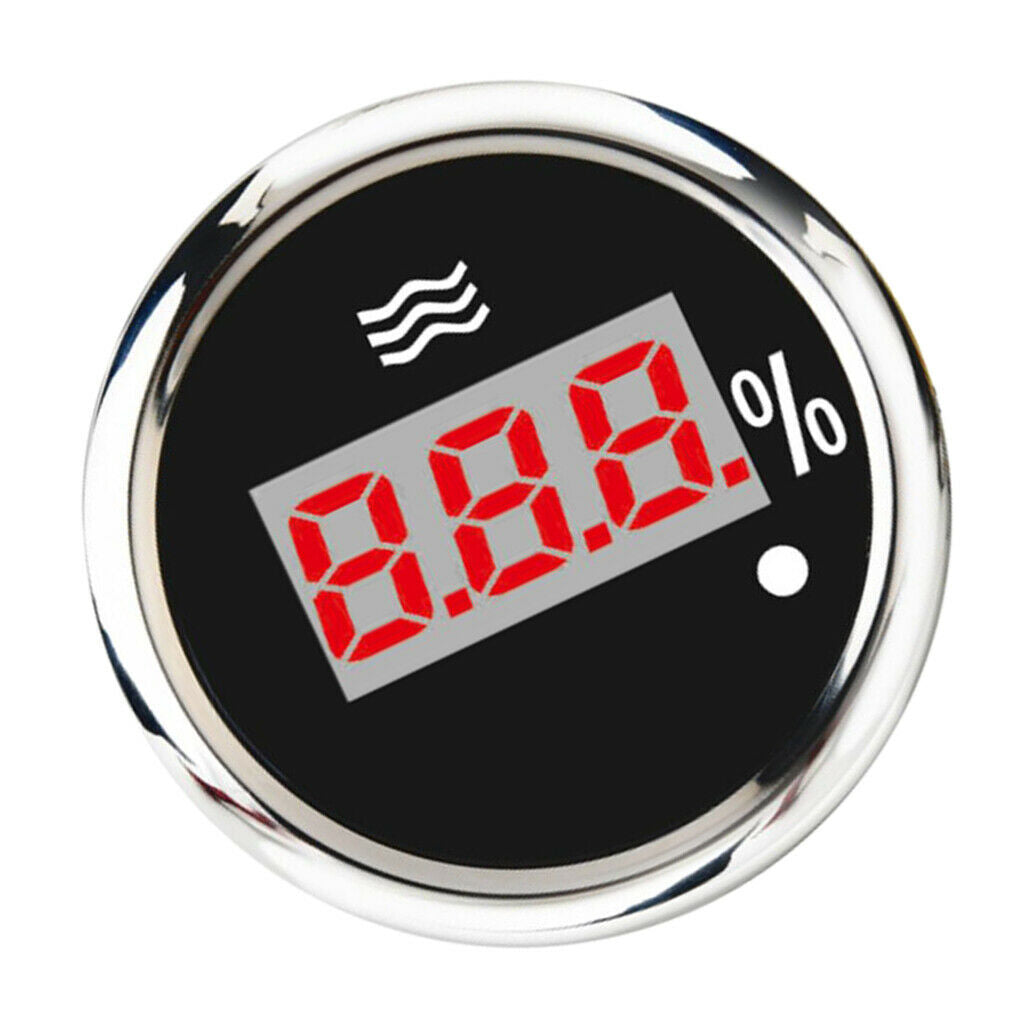 Marine Instrument Digital Display Water Level Meter for Yacht Ship (Black)