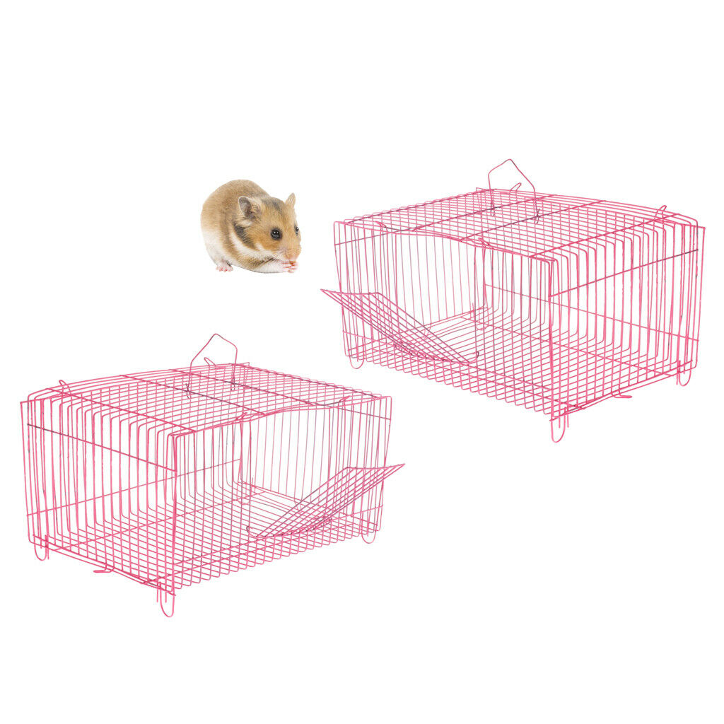 Foldable Hamster Cage Portable Small Pet Rabbit Carrier Folding Cage 2 Pack