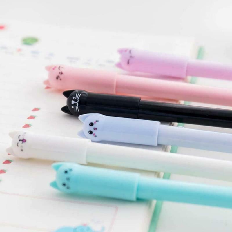 Cute Cat Pens Design Gel Ink Writing Pen for Cat Lovers Kids Woman Gift Child