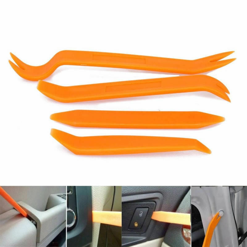 4X Car Door Plastic Trim Panel Clip Dash Radio Removal Pry Tools Kit Plastic