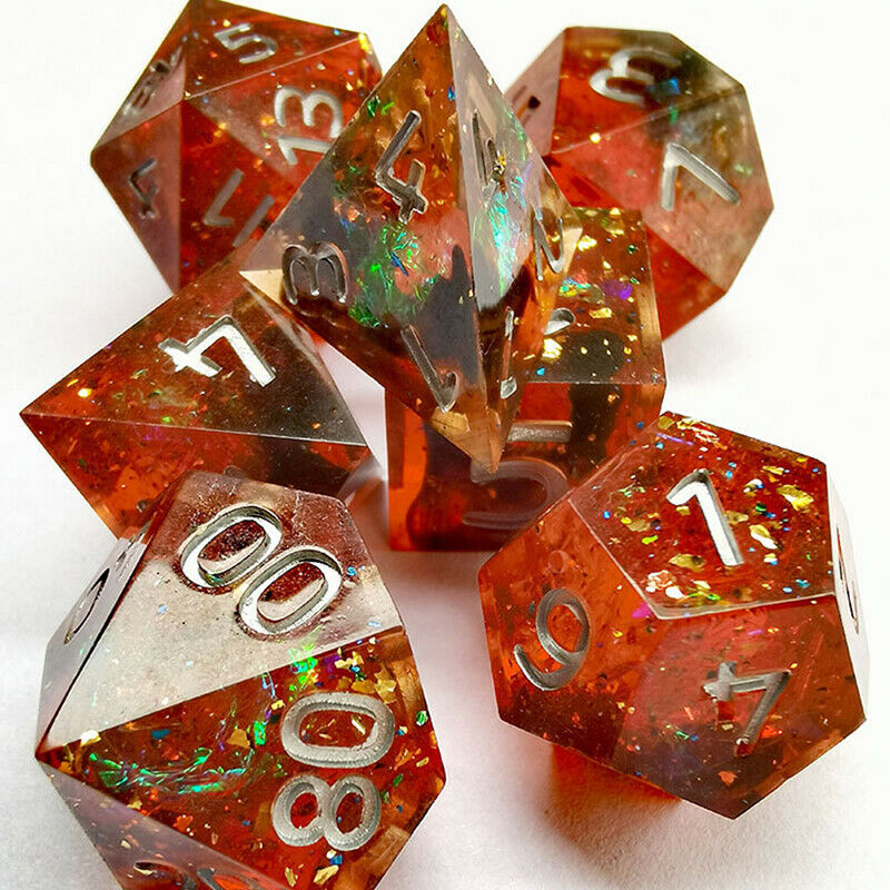 7PCS Handmade Number Dice Set for D&D Dungeons and Dragons Table Ga WLDFAU