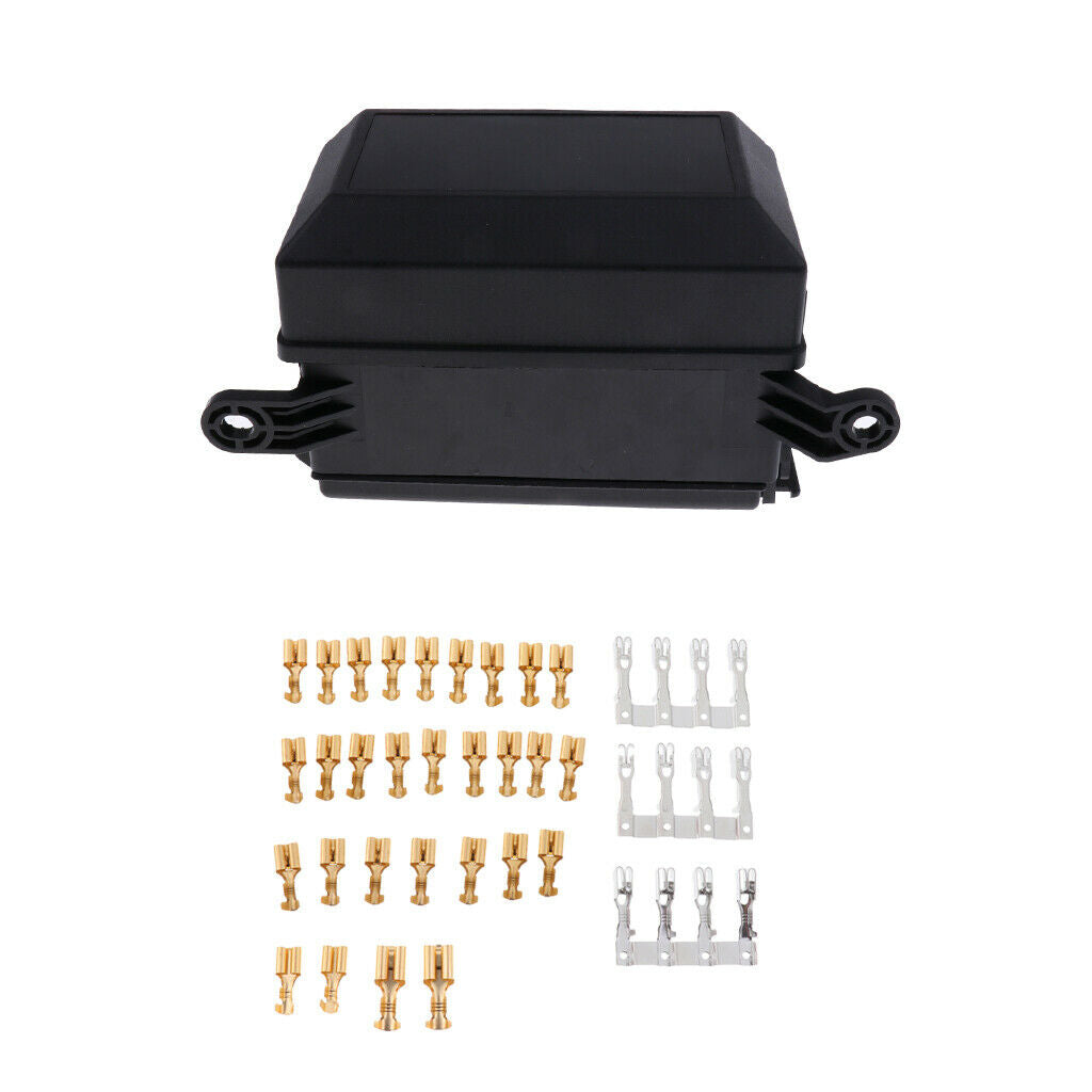 6-Way Automotive Audio Blade Fuse Holder 5-Pin Relay Socket Block Box