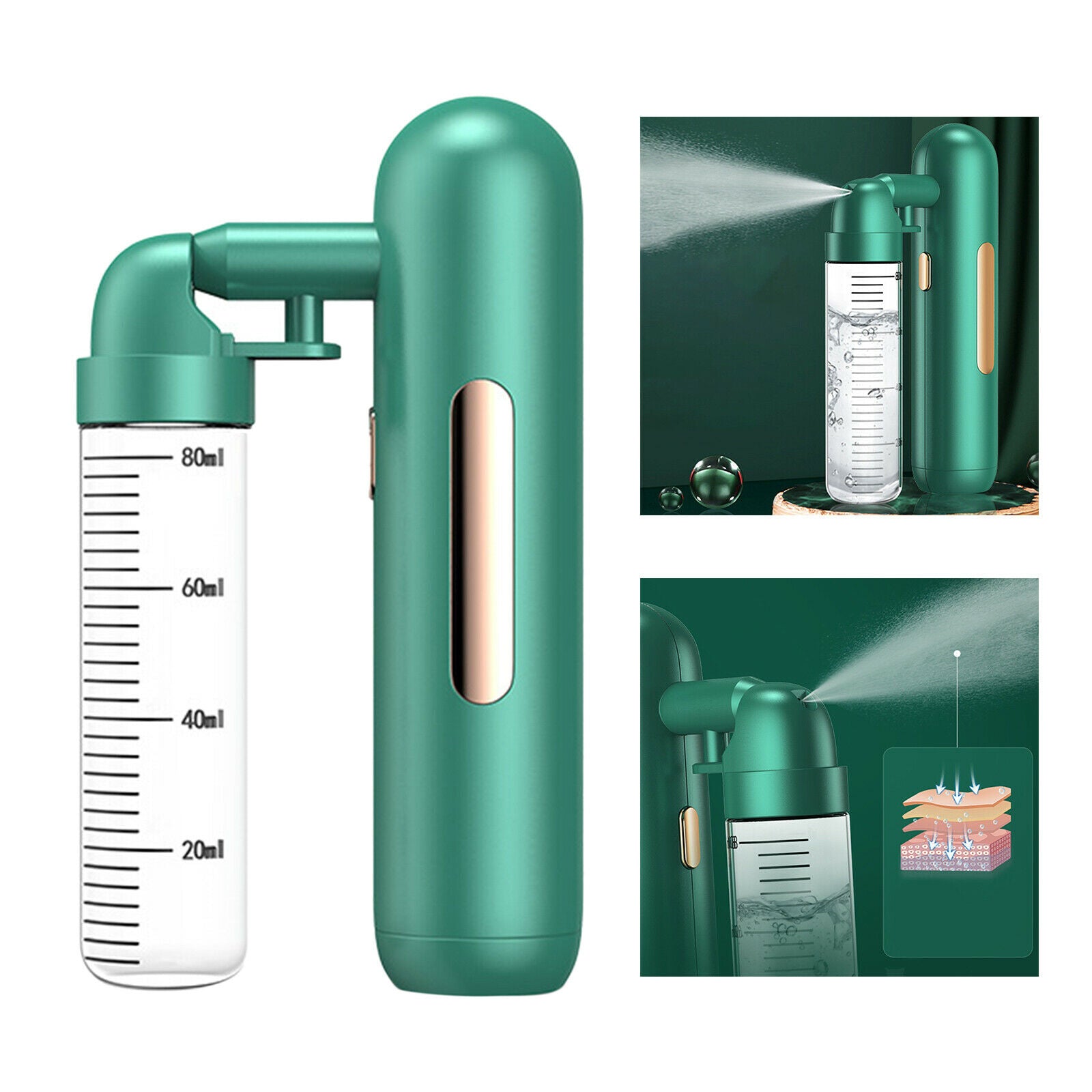 Portable Oxygen Injection Nano Facial Mister Gun Skin Care SPA Beauty Device