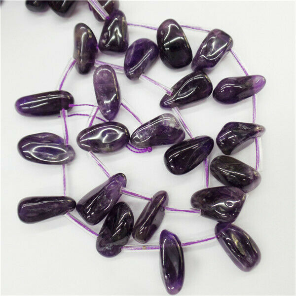 22 Grains/ 1 Strand 18x8mm Natural Purple Amethyst Freeform Loose Beads HH9092