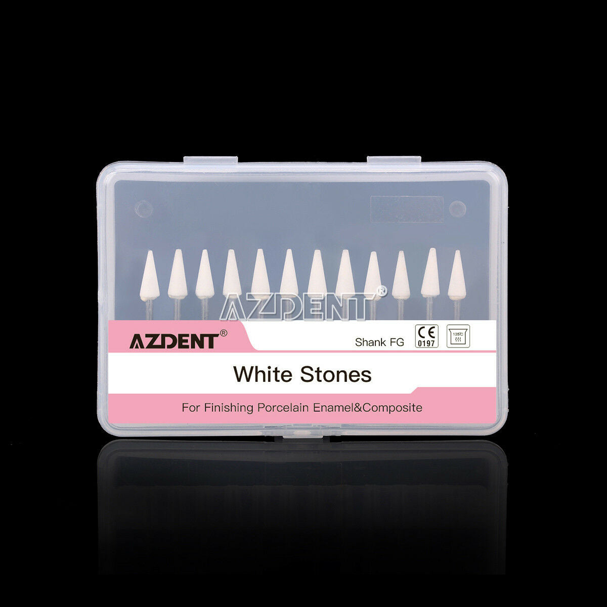 10 X Dental Cone Shape White Stone Polishing Polisher FG Burs Abrasion CW1114