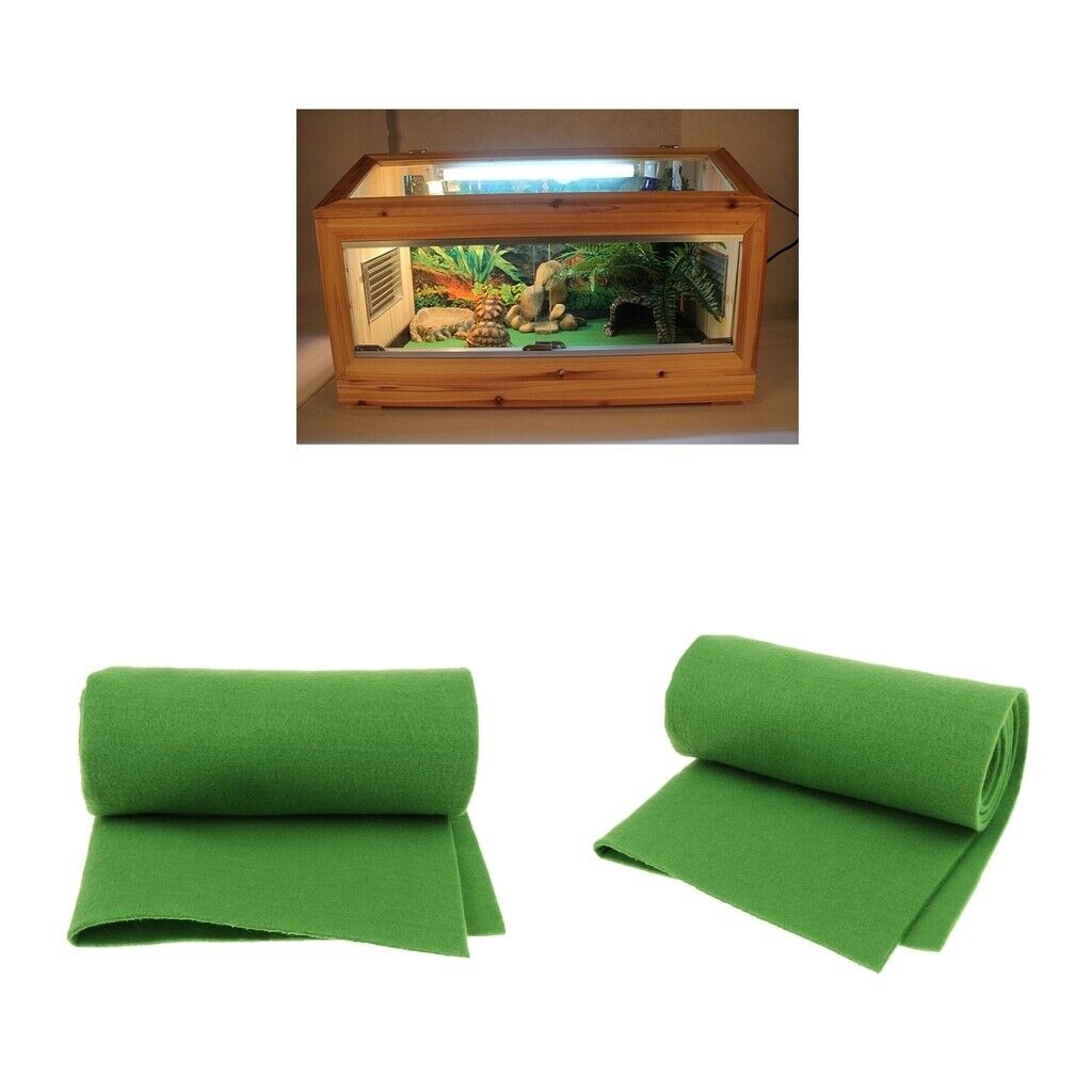 2x Reptile Carpet Sleeping Fiber Mat for Snakes Geckos Turtle Hermit Crabs