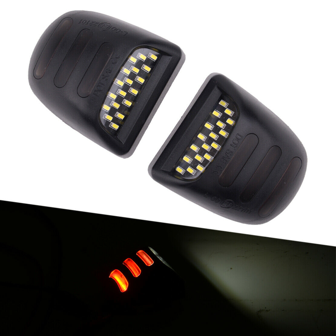 2Pcs Rear LED License Plate Light Fit For Chevy Silverado Sierra 1500 2500 3500