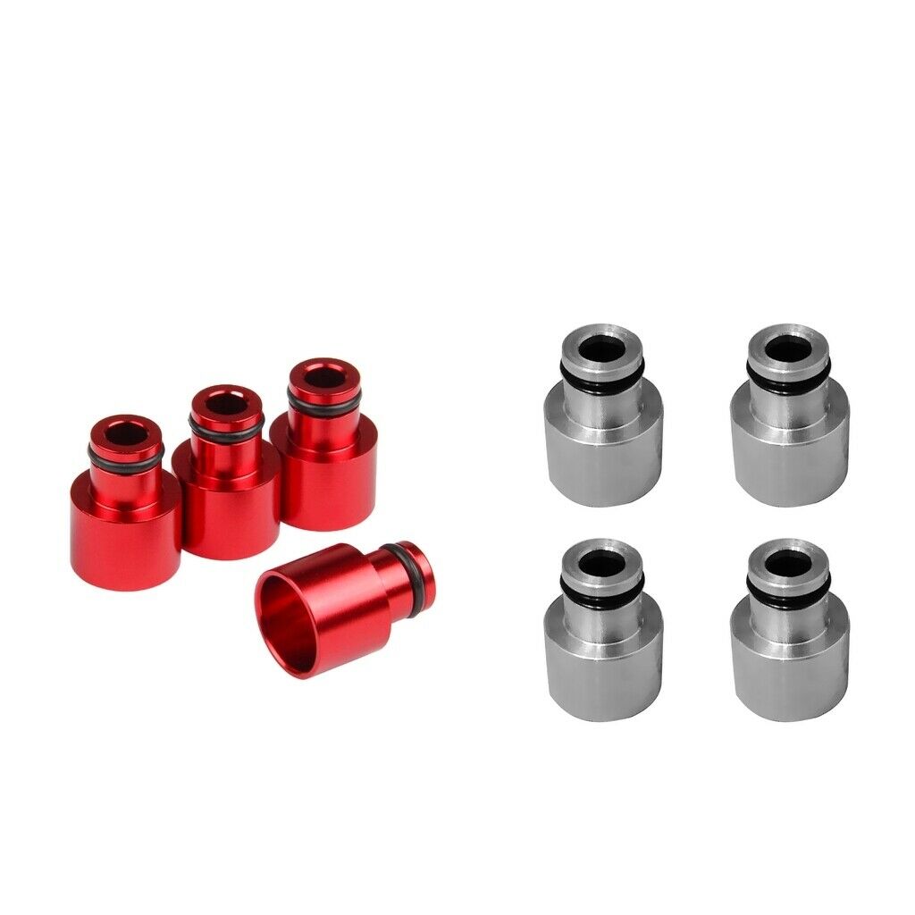 8pcs Red+Sliver Fuel Injector Adapters for   RDX B16 B18 D16Z D16Y