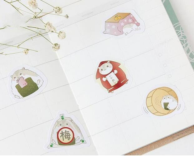 45pcs/pack lovely Hamster Stickers DIY decorative stationery Sealing stickers