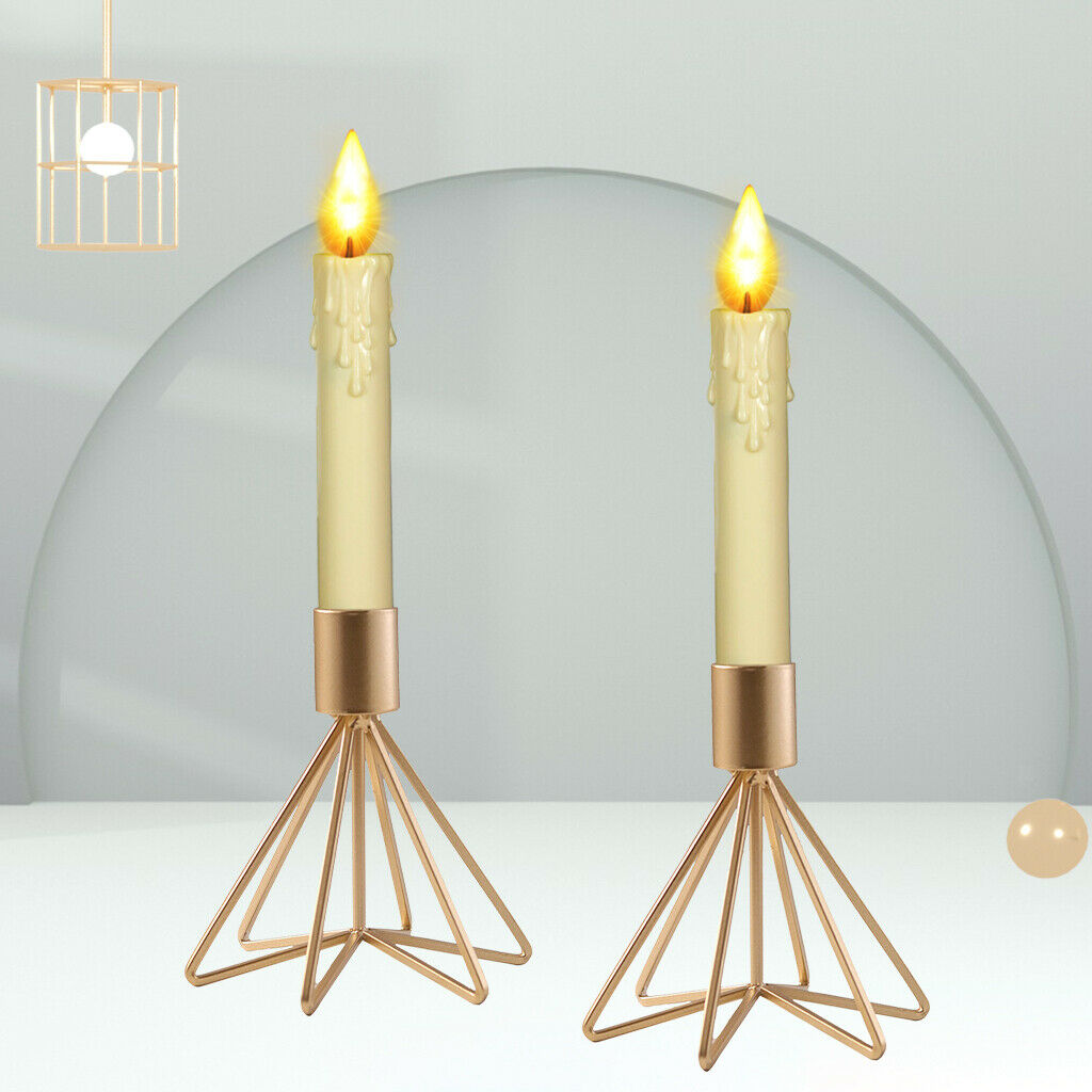 2Pcs Modern Metal Taper Candle Holders Candlestick Holder Centerpeices Decor
