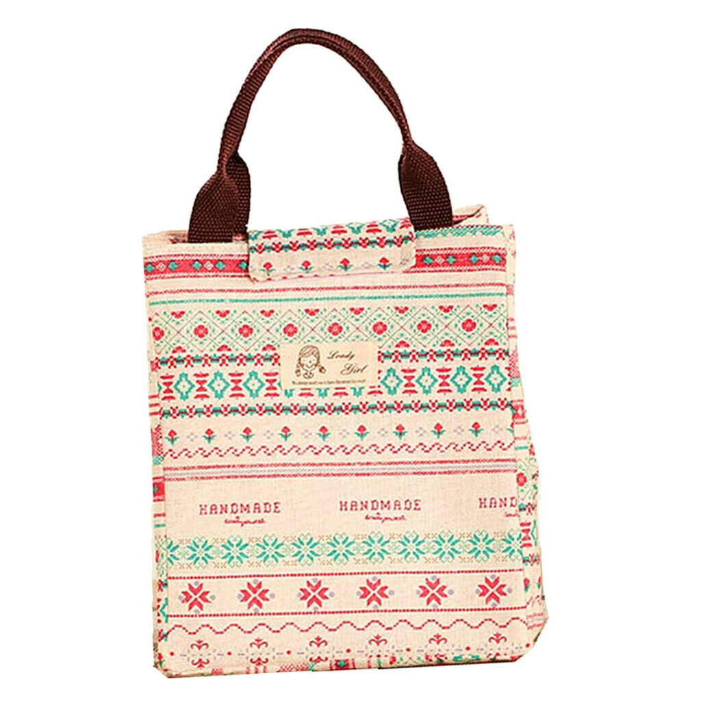 Reusable Lunch Bag Tote Aluminum Foil Thermal Insulated Cooler Bag Lunch Box -