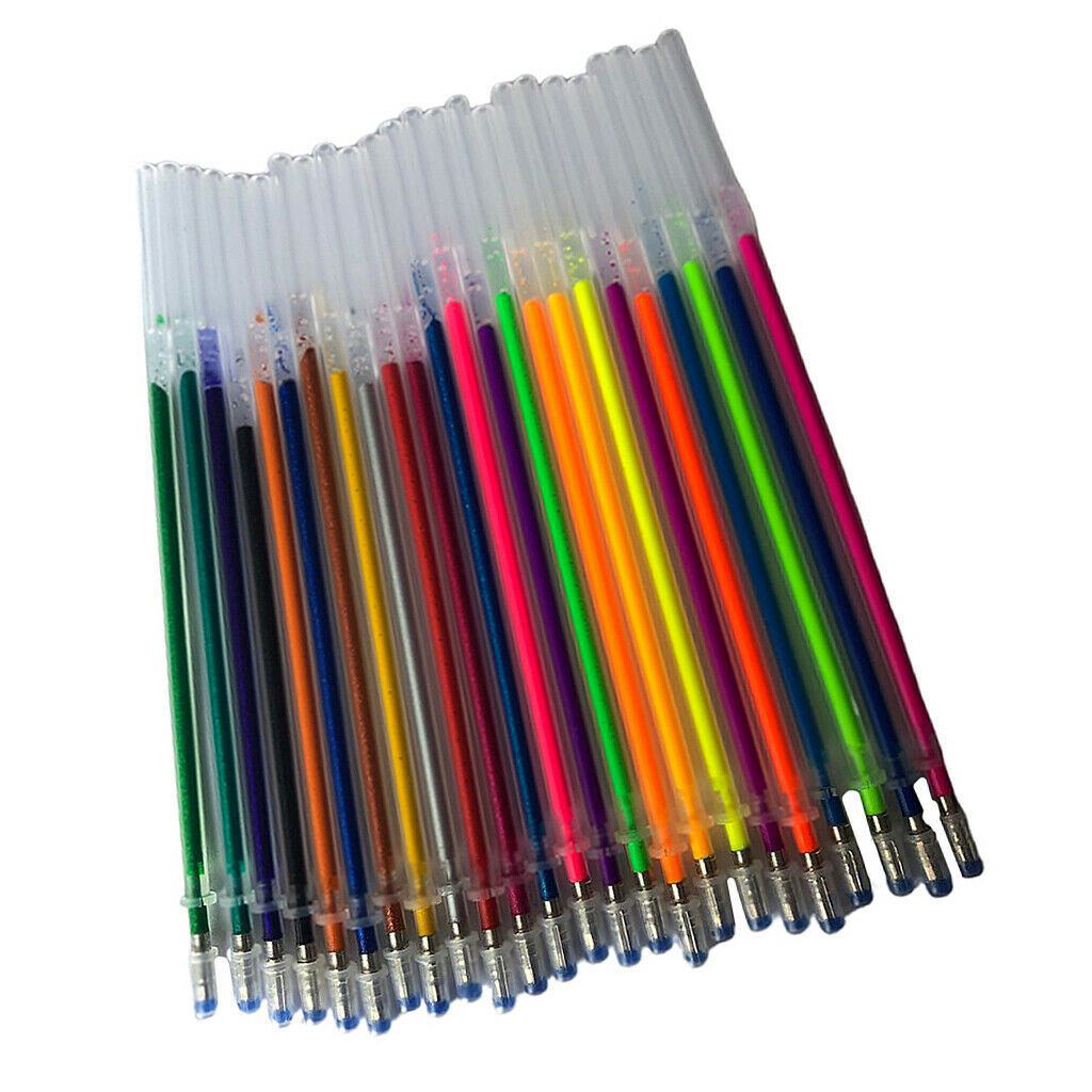 24 Color Gel Pen Refills Smooth Writing 0.5mm Needle Tip/Tip Gel Pens,