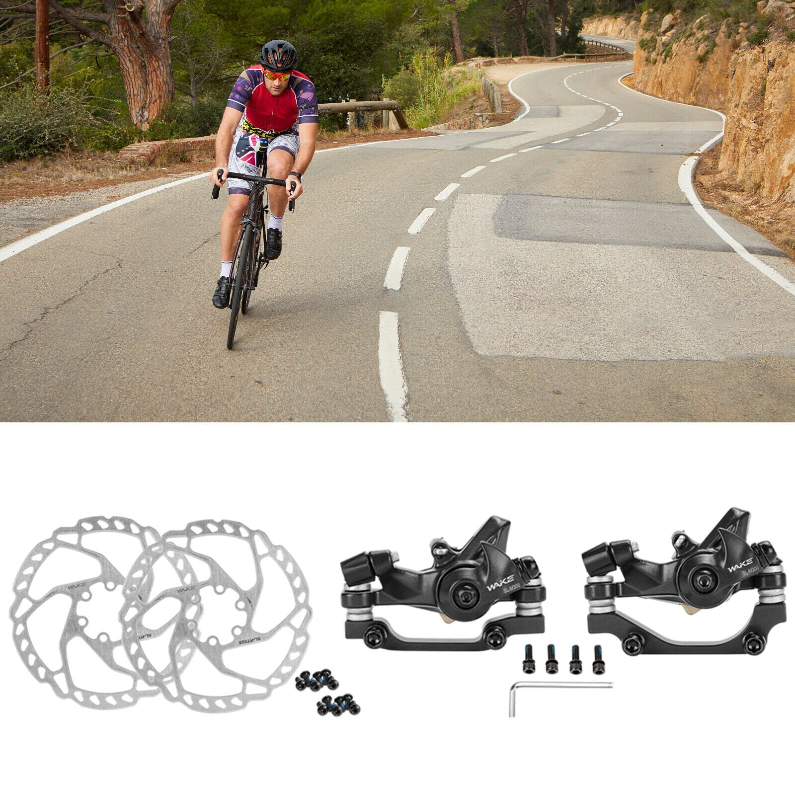 Bike Disc Brake Kit Caliper 160mm Rotors Mechanic Tool Mountain Bike MTB