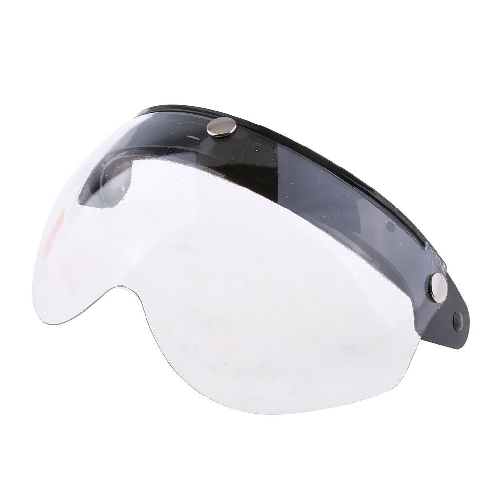 2PCS Visor Flip Up Motorcycle Helmet 3/4 Face 3 Snap Clear+Grey