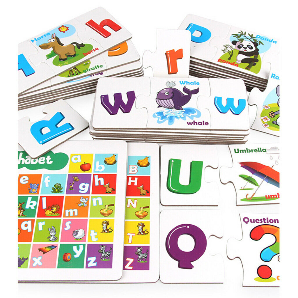 Cartoon Illustrations Animals Alphabet Flash Cards Spelling ABC Letters