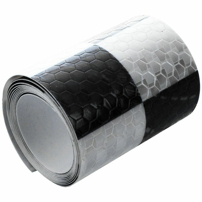 1M Reflective Conspicuity Tape  Safety Warning Sign in black and white