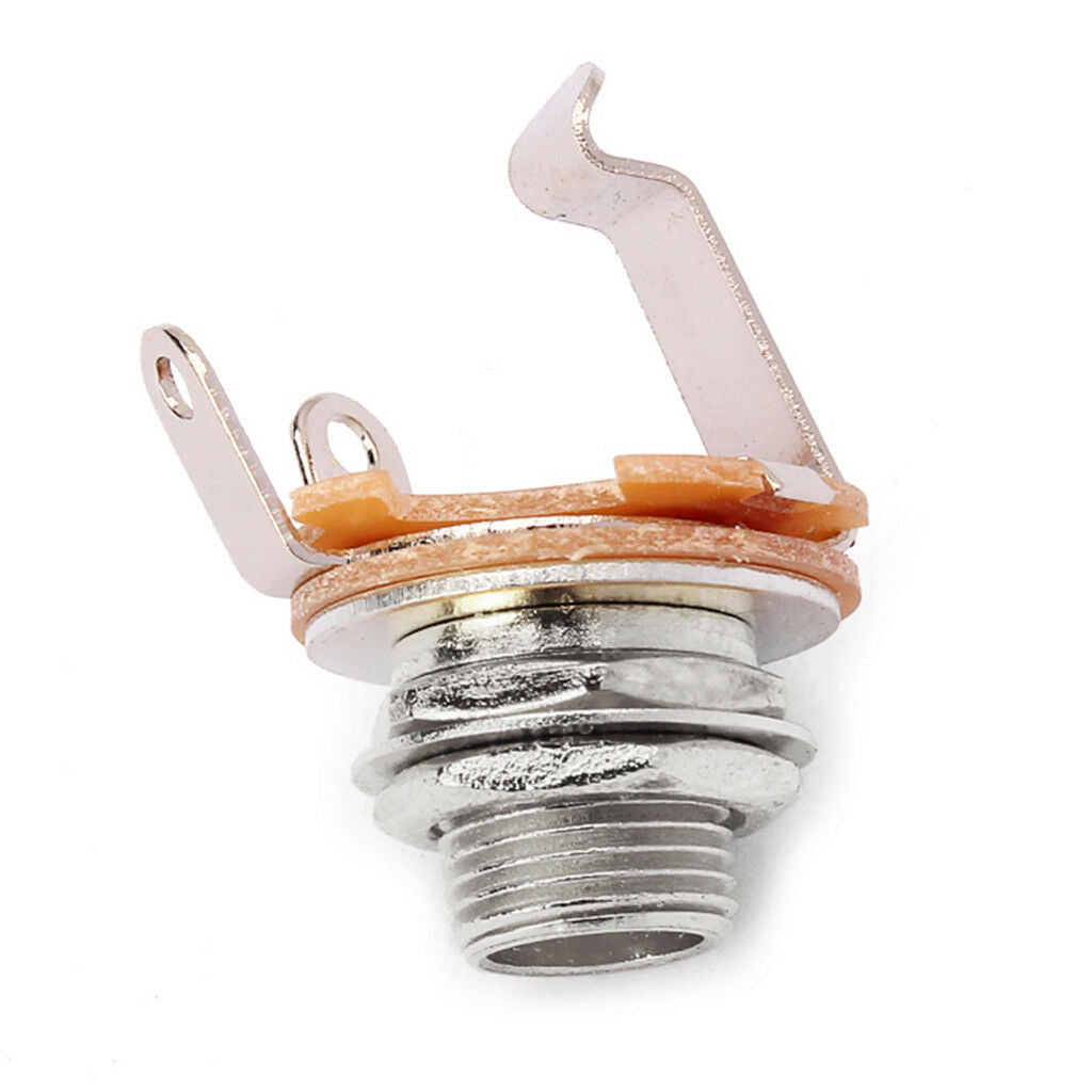 Electric Guitar Nickle Mono Input Output   Socket 6.35mm 1/4inches 10 Pcs