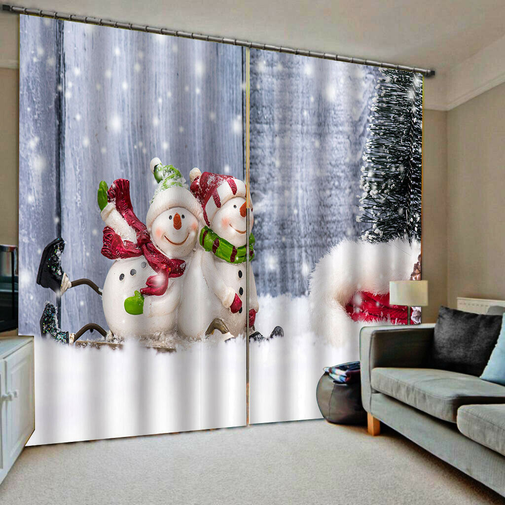 4 Panel Christmas Decorative Window Curtain for Christmas Home Kitchen