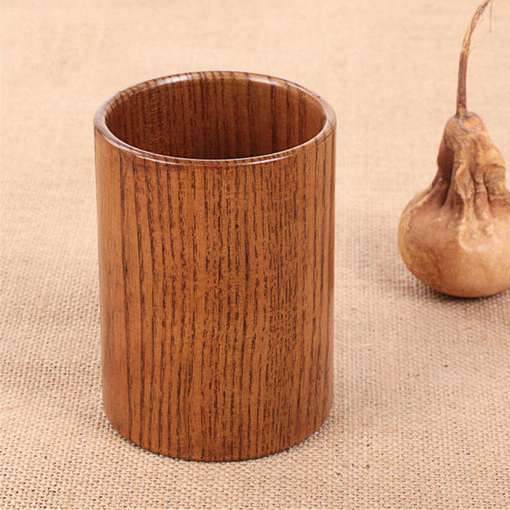 Round Wooden Kitchen Utensil Storage Jar Cutlery Holder Caddy Tidy Table L
